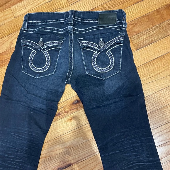 Sophie Low Waist Embroidered light Distressed medium Wash western Cowgirl Y2k - Picture 4 of 5